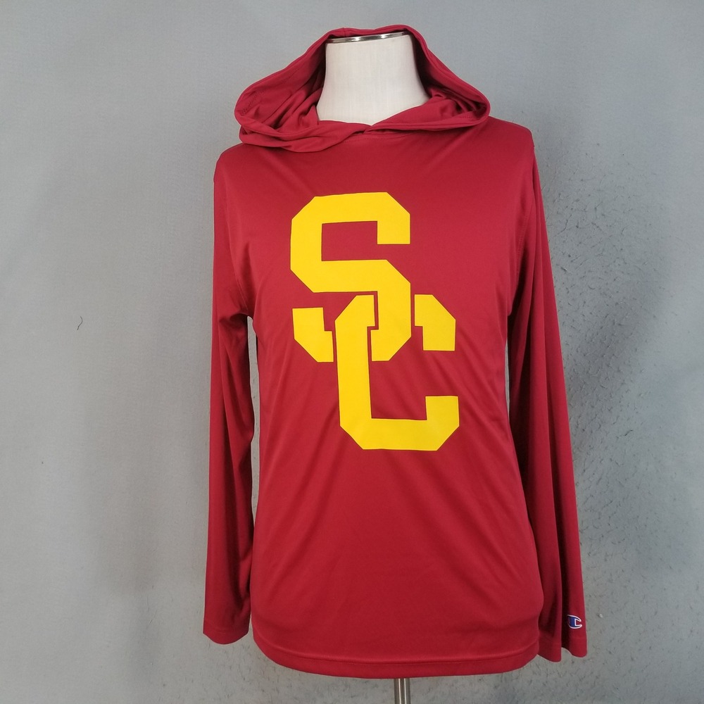 Champion Hoodie Mens L Red USC Trojans Long Sleeve Performance Logo Pullover
